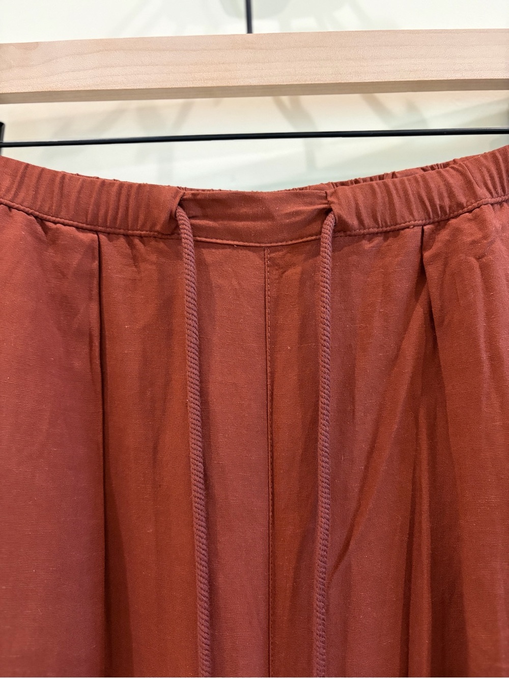 Calla Wide Leg Drawstring Pants in Rust - Picture 3 of 6